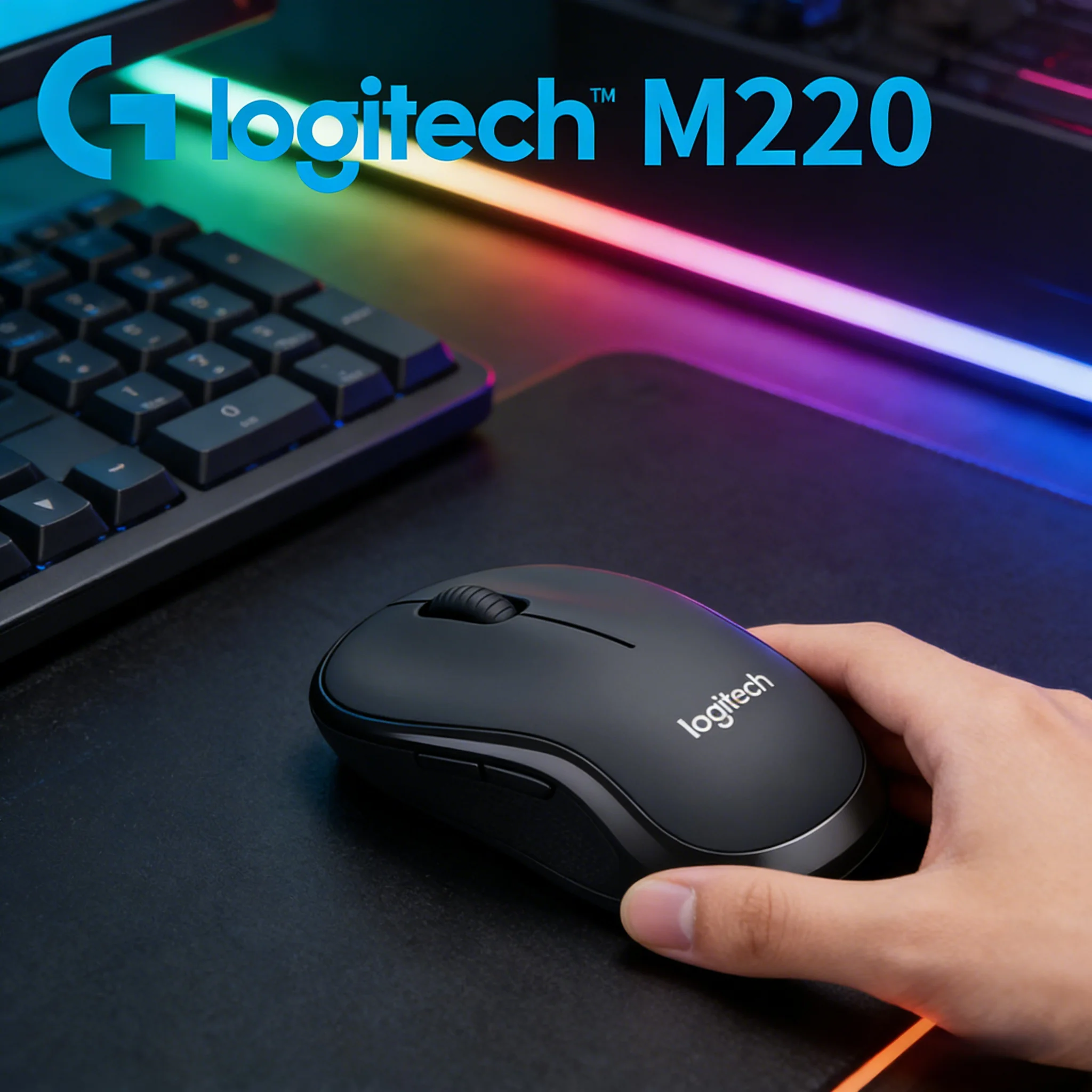 

Беспроводная мышь Logitech M220 Silent с 90% снижением шума, 18 месяцев автономной работы, 1000 DPI, для ПК, ноутбуков, офиса и домашнего использования