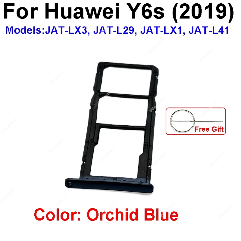Sim Card Tray Holder For Huawei Y6s Y8s Y9S 2019 SIM Card Slot Socket Holder Sim Card Reader Adapter Replacement Repair Parts
