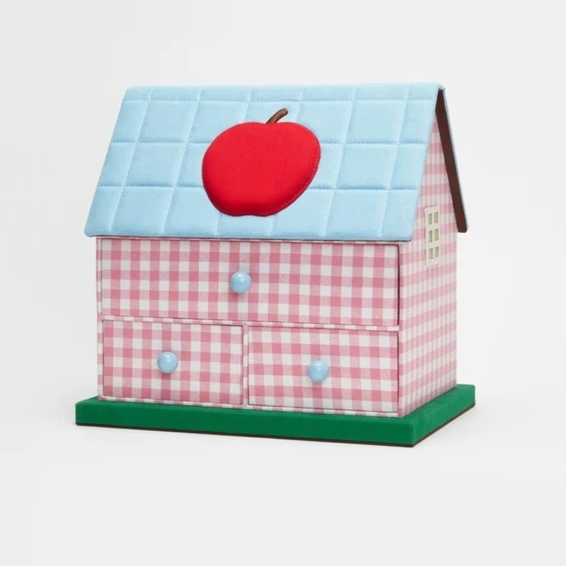 Cute house multi-layer storage box, desktop storage jewelry box Christmas gift