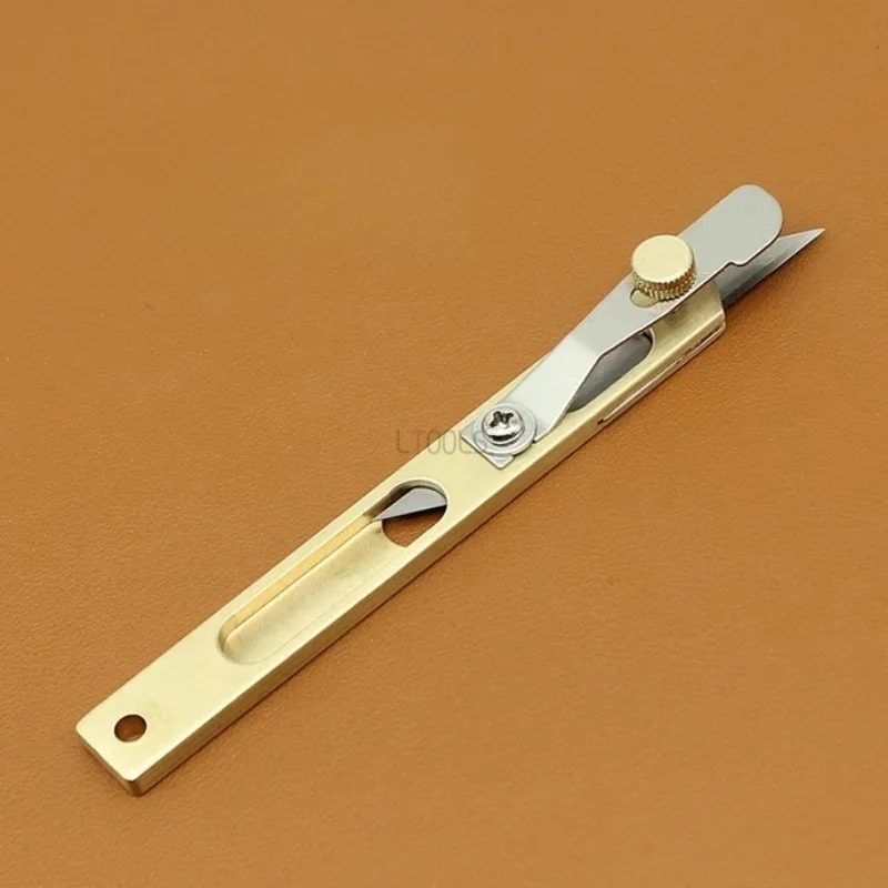 

Латунный позиционирующий нож для нарезки кожаных полосок 2-10 мм, регулируемый резак для обрезки кожи, сделай сам, инструмент для резки кожи ручной работы