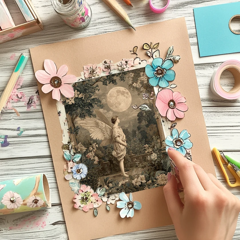 ورق قصاصات مقاس 6 × 6 بوصات (36 ورقة): مشاهد ألوان مائية لواحة الصحراء لسكرابوكينغ وكتب أوريغامي وبوهو الذاكرة