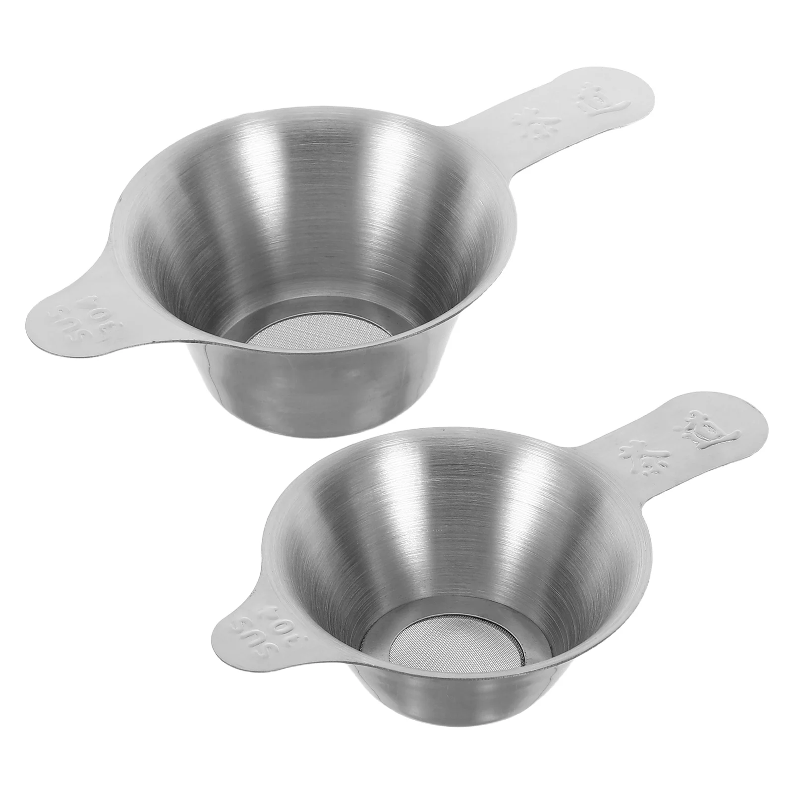 

2Pcs Fine Mesh Tea Strainer Stainless Steel Metal Infuser with Handle for Loose Tea Coffee Filtering Fast Flow Cone Design
