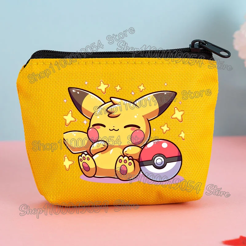 Cute Pokemon Small Coin Purse Cartoon Pikachu Gengar Key Data Cable Pouch Portable Lipstick Earphone Storage Bags Birthday Gift - view 2