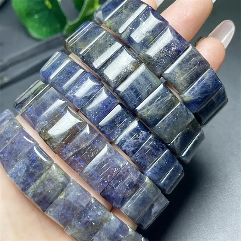 Natural Iolite Quartz Bangle Women Fashion Crystal Healing Fengshui Yoga Jewelry Holiday Gift 1PCS 13X8/16X10MM