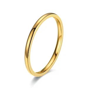 Edelstahlring für Frauen und Mädchen, 2 mm Breite Ring, Gold/Silberfarbe, Hochzeitsschwanzring, feiner und einfacher prägnanter Stil 10 Hauptverkaufsring Trubly Wire - №3