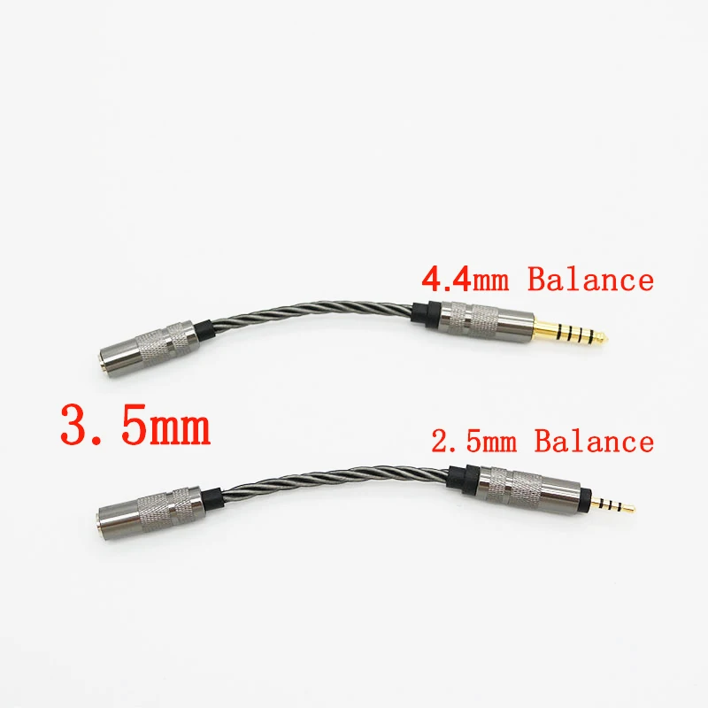Przewód do konwersji balans 3.5mm do 4.4mm/2.5mm kabel audio 2.5mm do 3.5mm/2.5mm do 4.4mm kabel Adapter błyskawica/type-c do 3.5mm