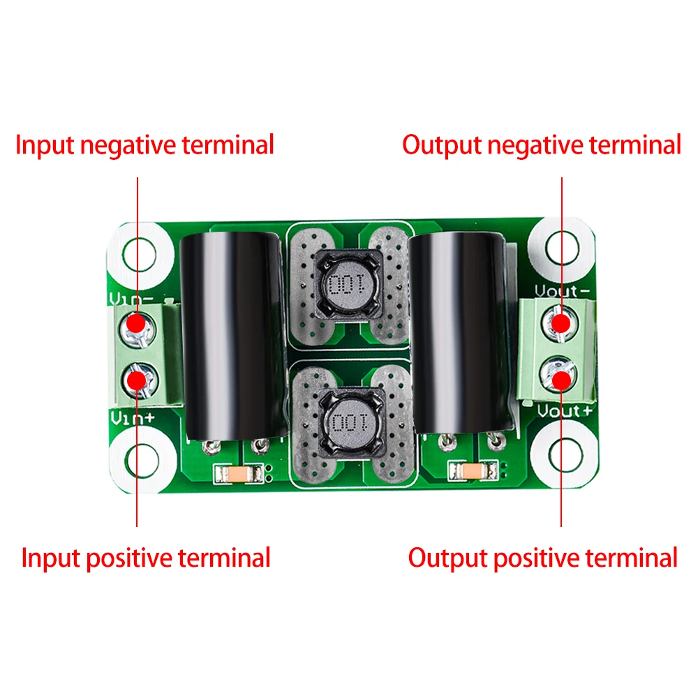 DC Power FILTER BOARD 0-25V/0-50V 2A/3A/4A Class D เครื่องขยายเสียงโมดูลการรบกวนปราบปราม EMI ปราบปราม