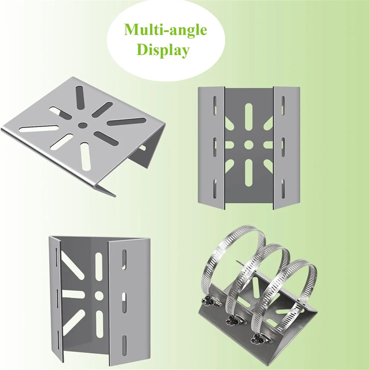 رف تثبيت شامل على الحائط مع 6 حلقات ، مثبت بعمود عمودي من الفولاذ المقاوم للصدأ ، لكاميرا مراقبة CCTV ، 2 ks