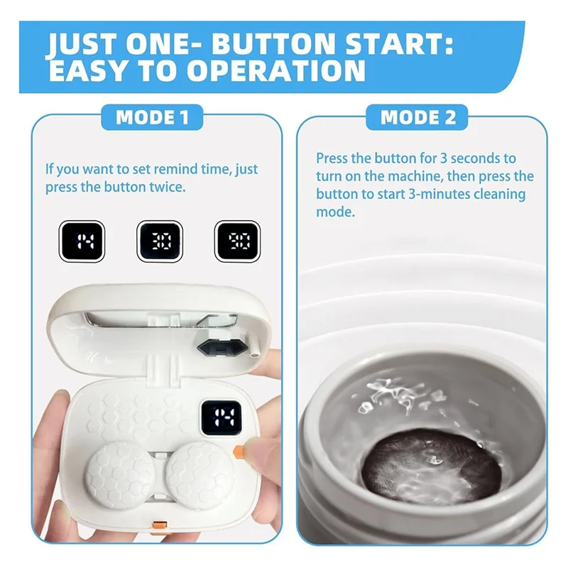 Hot Sale-Contact Lens Cleaner With Mirror,Contact Lens Cleaner Machine,USB Ultrasonic Contact Lens Cleaner For Disposal Soft Len