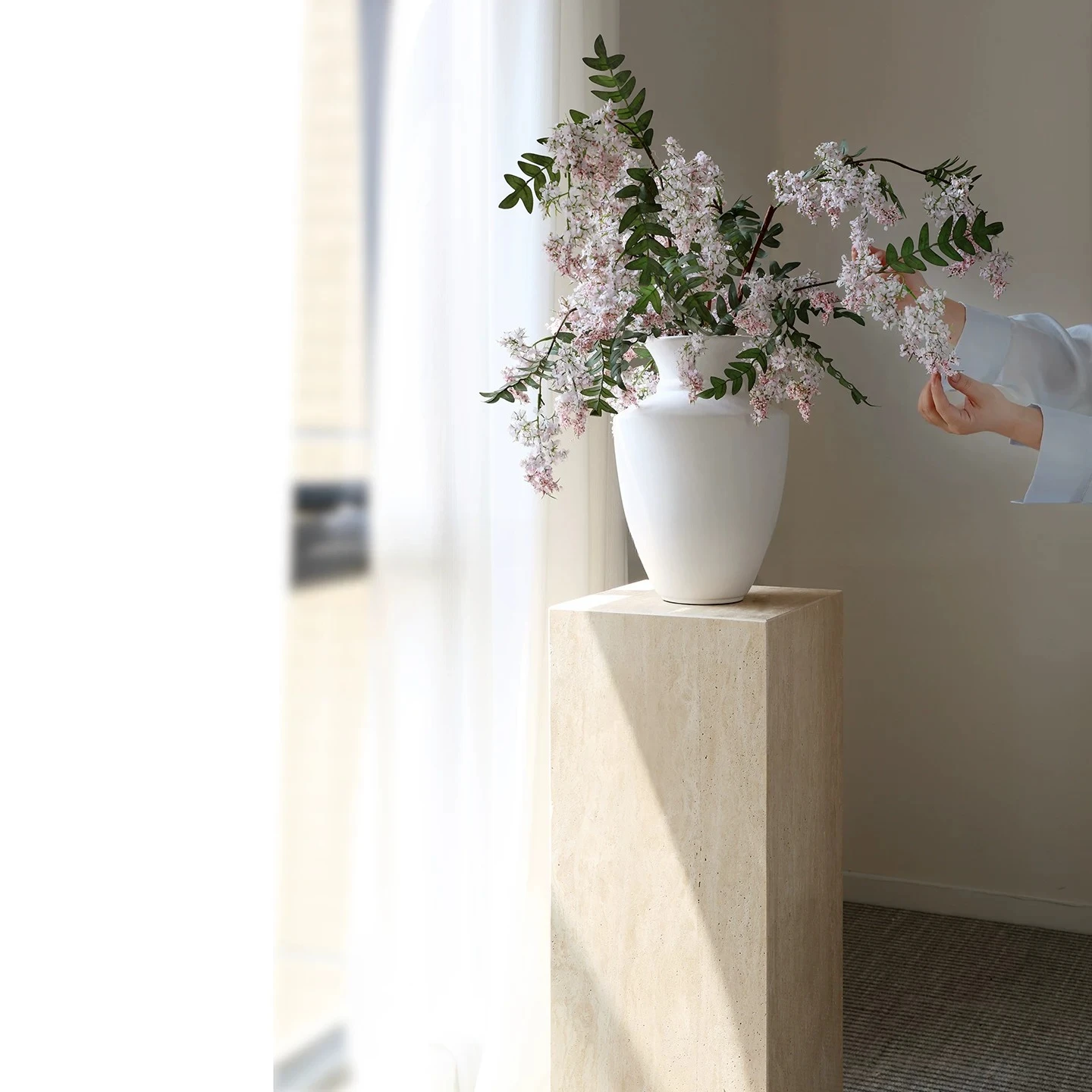 Ceramic vase high-end feeling living room flower arrangement water culture device ornament
