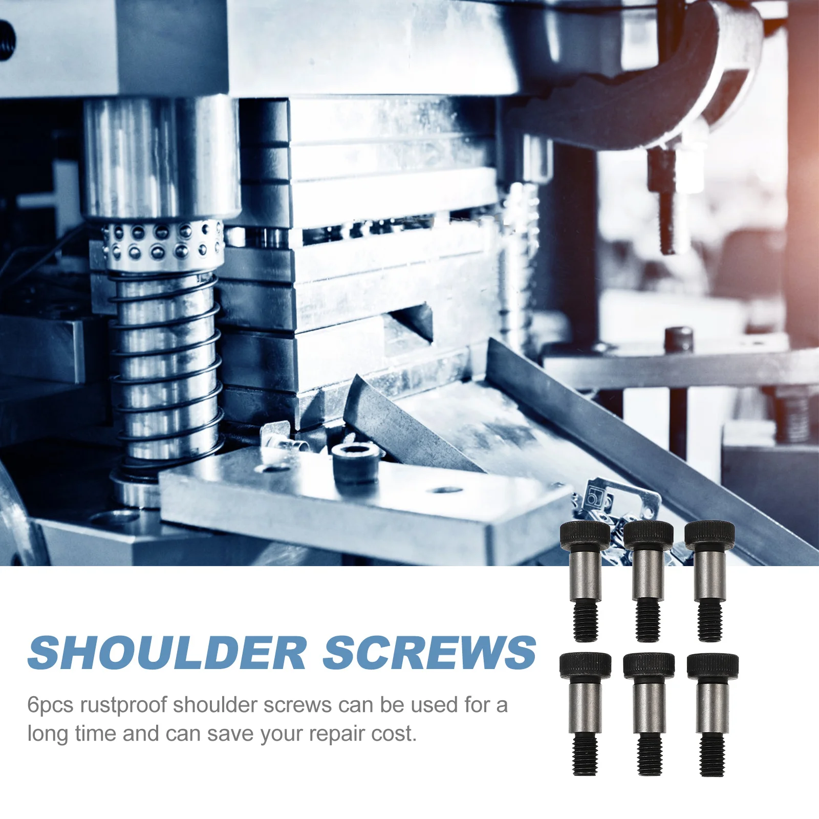 

6pcs Hex Shoulder Screws Carbon Steel Rustproof Lightweight High Hardness Durable Fasteners For Home Repair Practical Steel