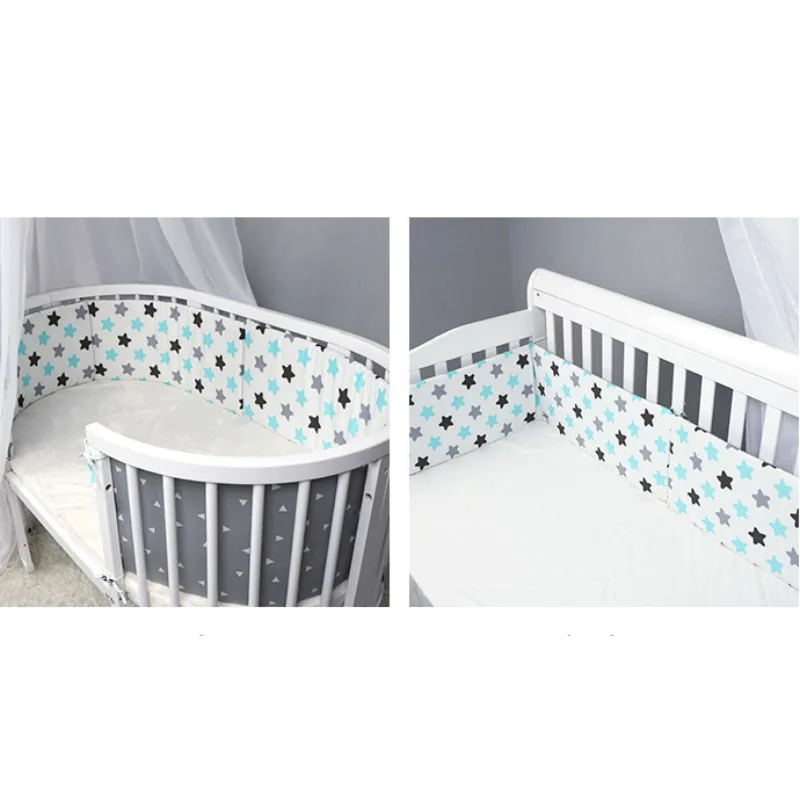 

130x30 Single Piece Baby Bed Circumference-Pure Cotton Anti Fall Bed Fence Anti Collision Printed Bed Surround for Infant Safety