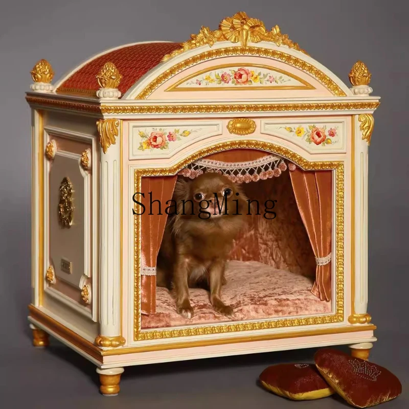 

ZYY solid wood kennel indoor pet small dog house high-end dog cage cat and dog villa