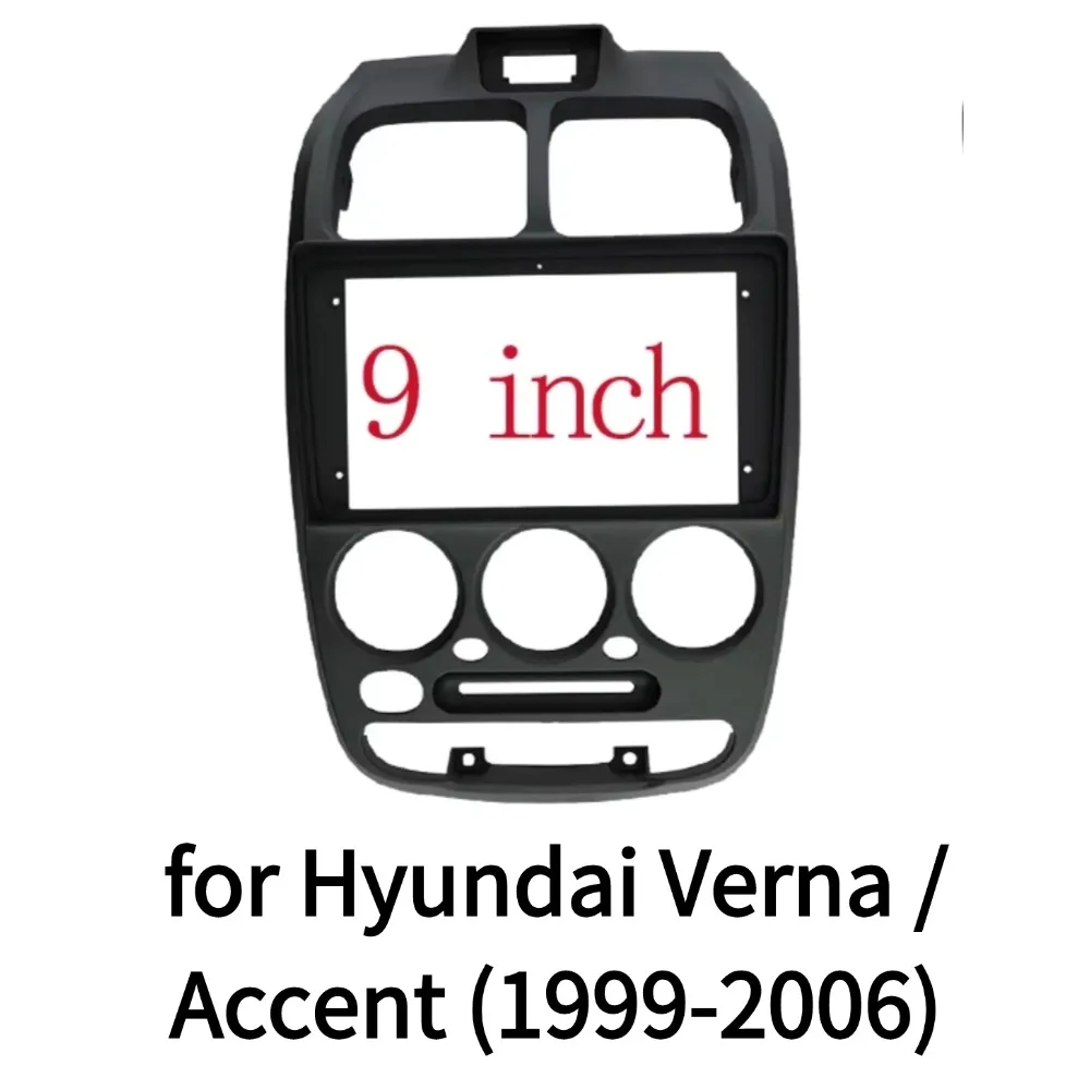 2 Din 9 inch Fit Dash Kit Panel Frame for Hyundai Verna / Accent (1999-2006) | Full Console Facia BezelTrim Plate 2