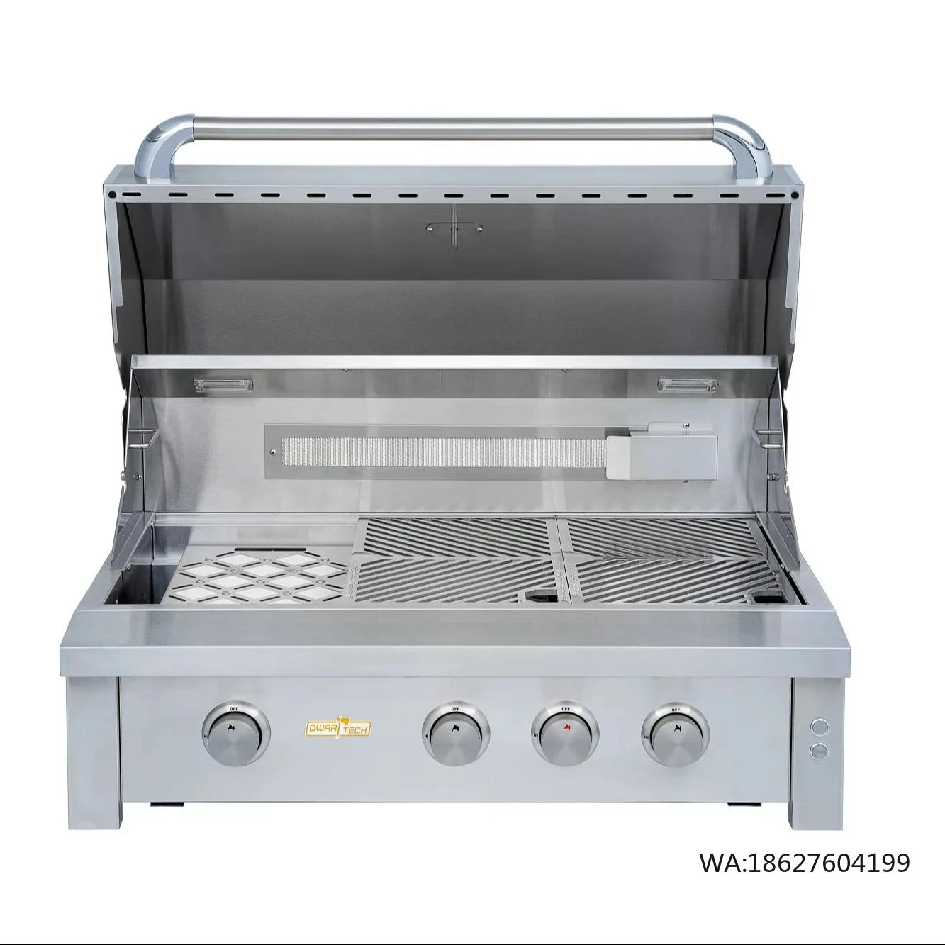 

3-Burner Built-in Gas Grill Stainless Steel 304 Electronic Ignition Flame Safety Professional Premium Luxurious Modern 36-Inch