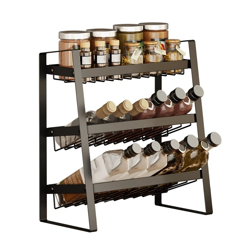 Spice Rack Storage Rack Multi-Layer Condiment Spice Rack Kitchen Storage Design