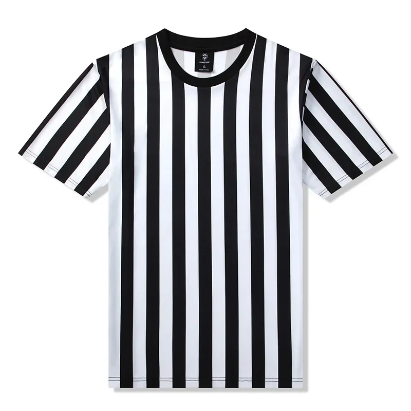 2025 Men Football T-shirts Black Soccer Uniform Breathable Soccer Referee Shirts Training Women Shirt Uniforms
