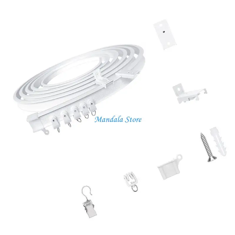 

U2JC Multipurpose 5 Meter Curtain Track Kits with Rollers for Easy Draping Home Hotel