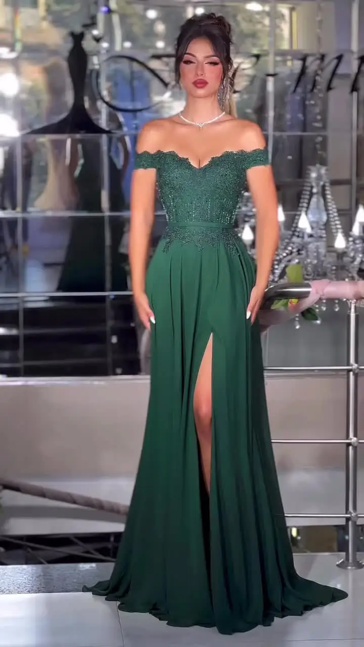 emerald green chiffon prom dress Long Chiffon Red Bridesmaid Dress Emerald Green Prom Dresses with Slit APD3323 Long Chiffon Red Bridesmaid Dress Emerald Green Prom Dresses with Slit