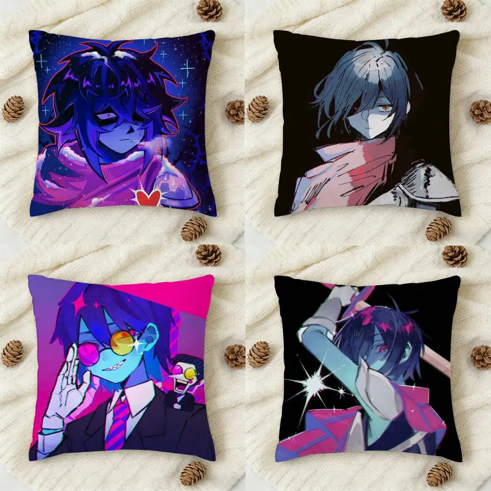 

D-Deltarune K-Kris Double-sided Printed Square Decorative Cushion Cover for Sofa Living Room Home Decor