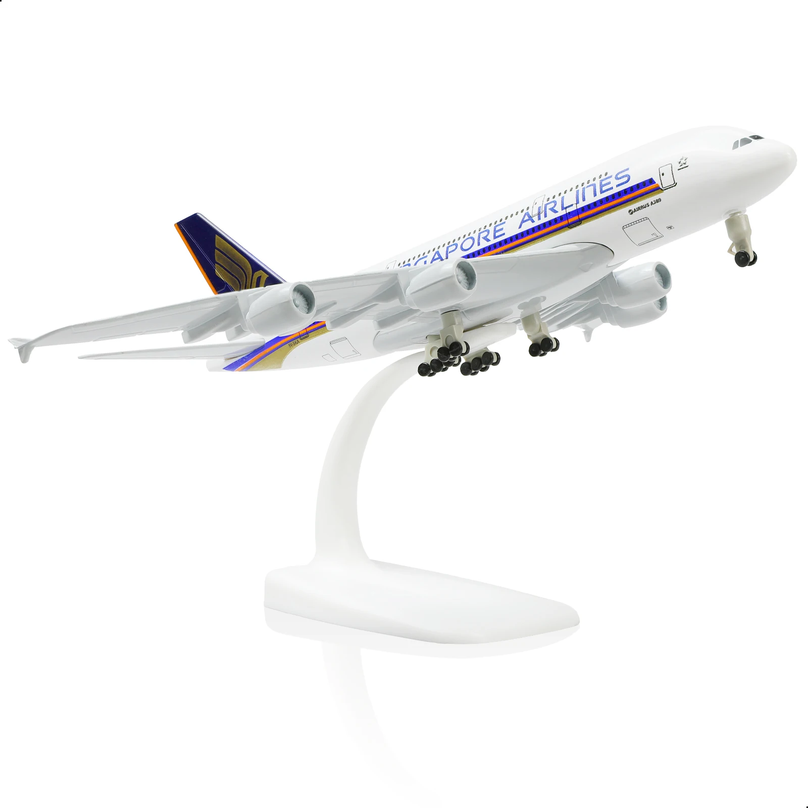 Modelo de Avión A380 a Escala 1:300, Aleación, con Ruedas y Soporte, Coleccionable, para Entusiastas de la Aviación, Regalo de Navidad o Cumpleaños para Hombres