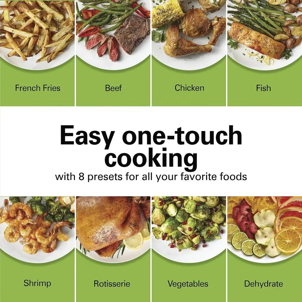 فرن مقلاة هوائية رقمية 11.6 كيو تي، 8 وظائف محددة مسبقًا، محمصة خبز، فرن بيتزا، 1700 وات، متضمنة