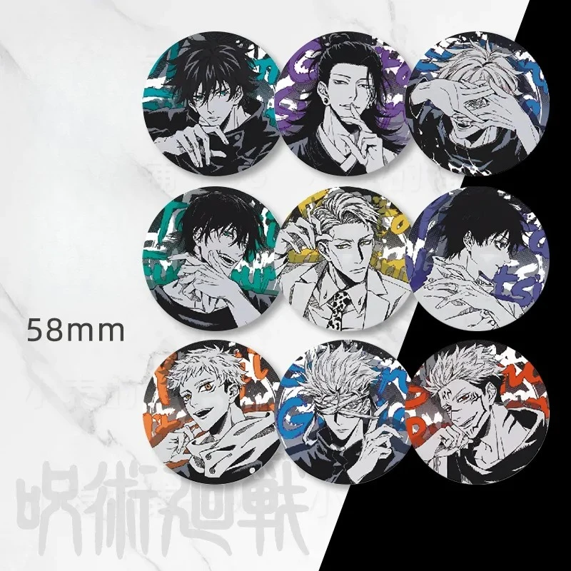 9Pcs/Set Jujutsu Kaisen Smack Gojo Satoru Surrounding Official Valley Millet Anime Badge Double Flash Badge Fashion Toy Anime