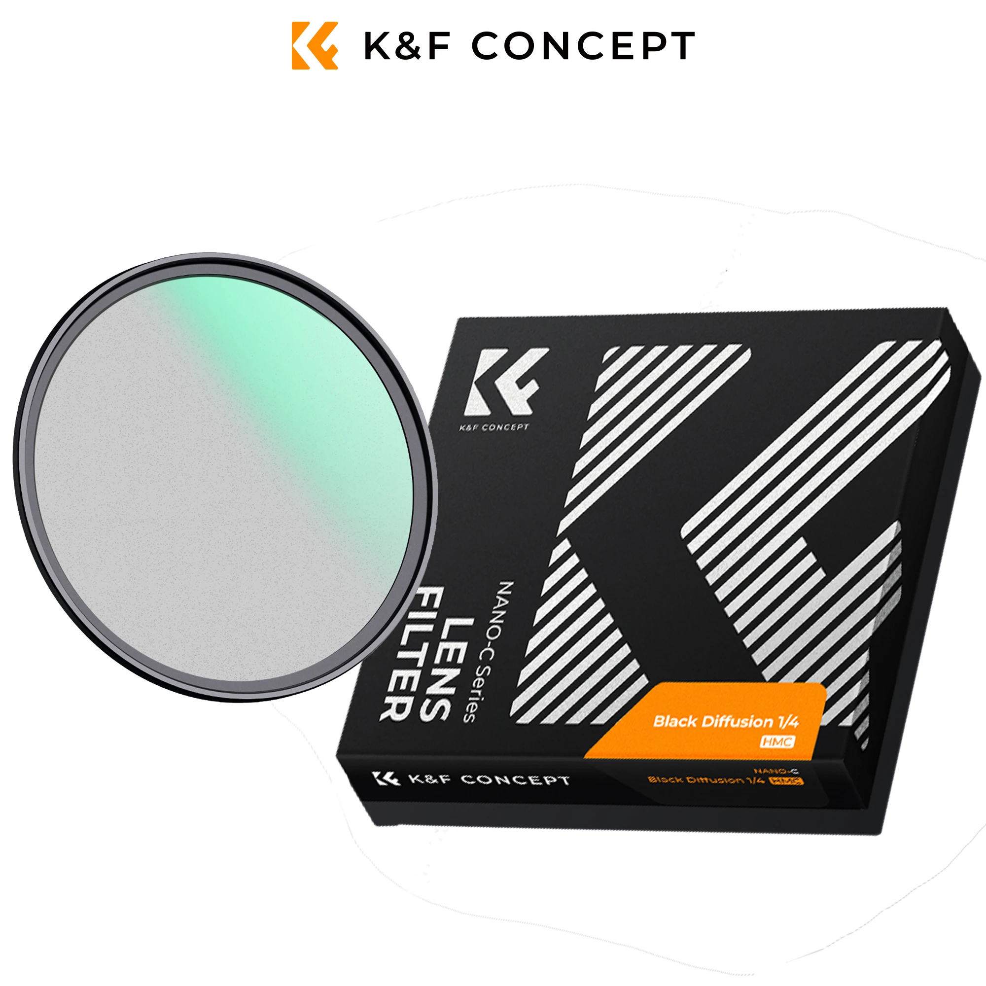 K&F CONCEPT 블랙 미스트 디퓨전 1/4 필터 미스트 드리미 시네마틱 효과 필터 49mm 52mm 55mm 58mm 6...