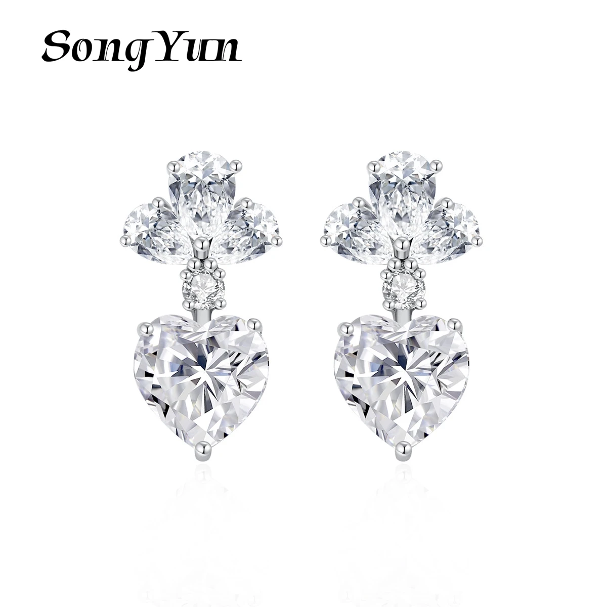 

SongYun Jewelry MHT Quality Brass Stud Earrings Dangle CZ 7A Zircon Best Friend Gift Luxury Jewelry Women Earring Jewelry