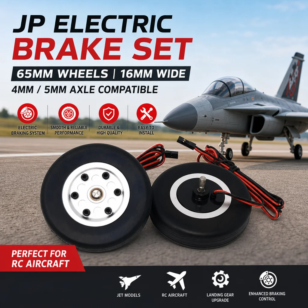 JP Electric Brake Set 65mm 16mm Wheels 4mm 5mm Axle for RC Aircraft