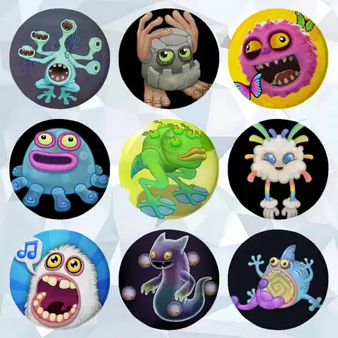 Anime My S-Singing M-Monsters Cover Brooches Funny Meme Badge Fashion Jewelry Gifts