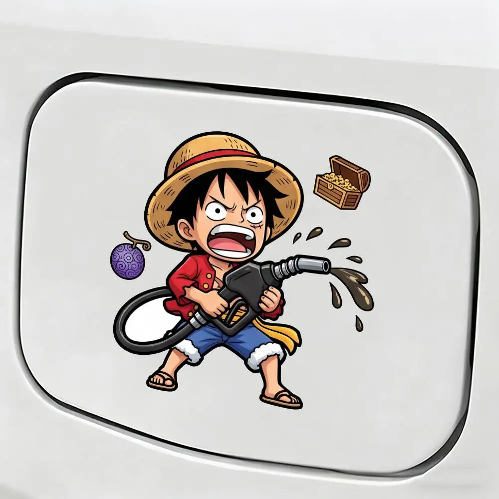 ONE PIECE LUFFY ZORO Personality Car Fuel Cap Sticker Universal Vehicle Fuel Tank Cover Decal - view 5