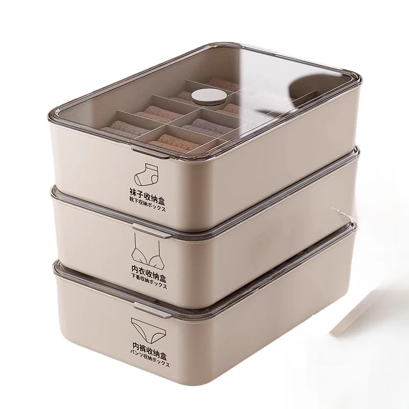 Storage box for household use, close-fitting clothing, grid wardrobe, socks, three-in-one separation and finishing artifact