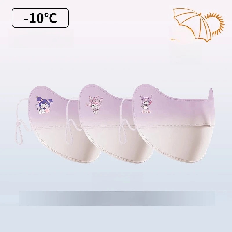 La nuova maschera per bambini di Miniso protezione solare estiva UV maschera solare traspirante in seta di ghiaccio lavabile per bambini e ragazze