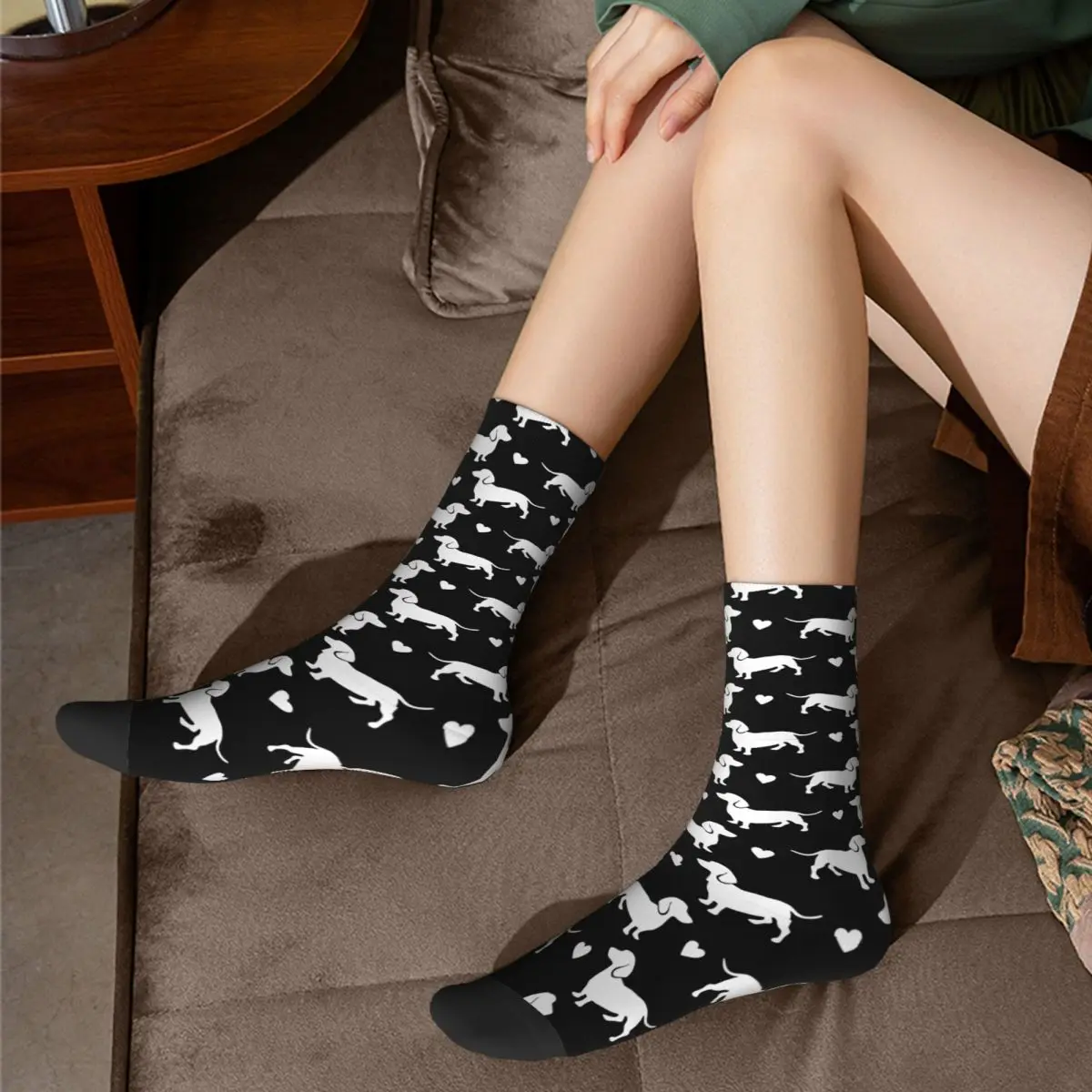 Autumn Winter Cool Women Men Dachshund Dixie Dog Lover Socks Wiener Sausage Sweat Absorbing Sports Socks