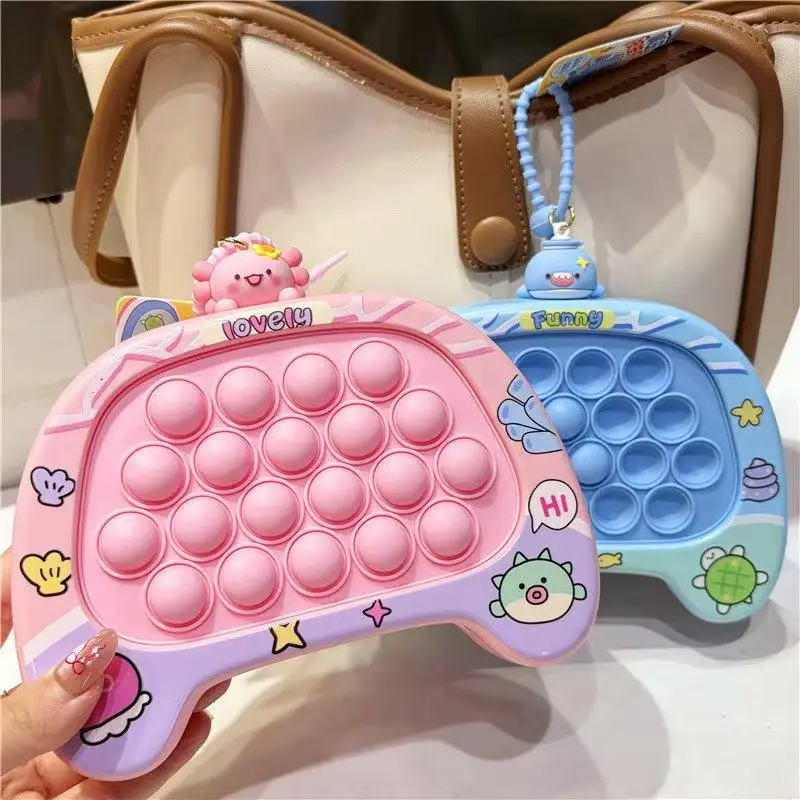 New Soft Silicone Cartoon Fidget Toy Pendant Stress Relief Key Chain Decor For Kids Backpack Daily Entertainment Gift