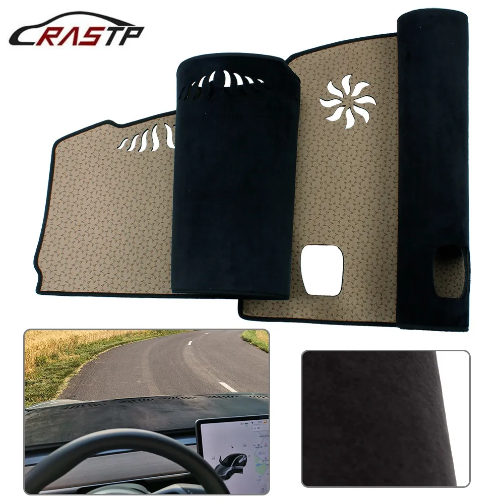 

New Flannel Car Dashmat Dashboard Mat Cover Dash Mat Pad Sunshade Rear Window Cover Sunshield Pad For Model 3 RS-LKT098