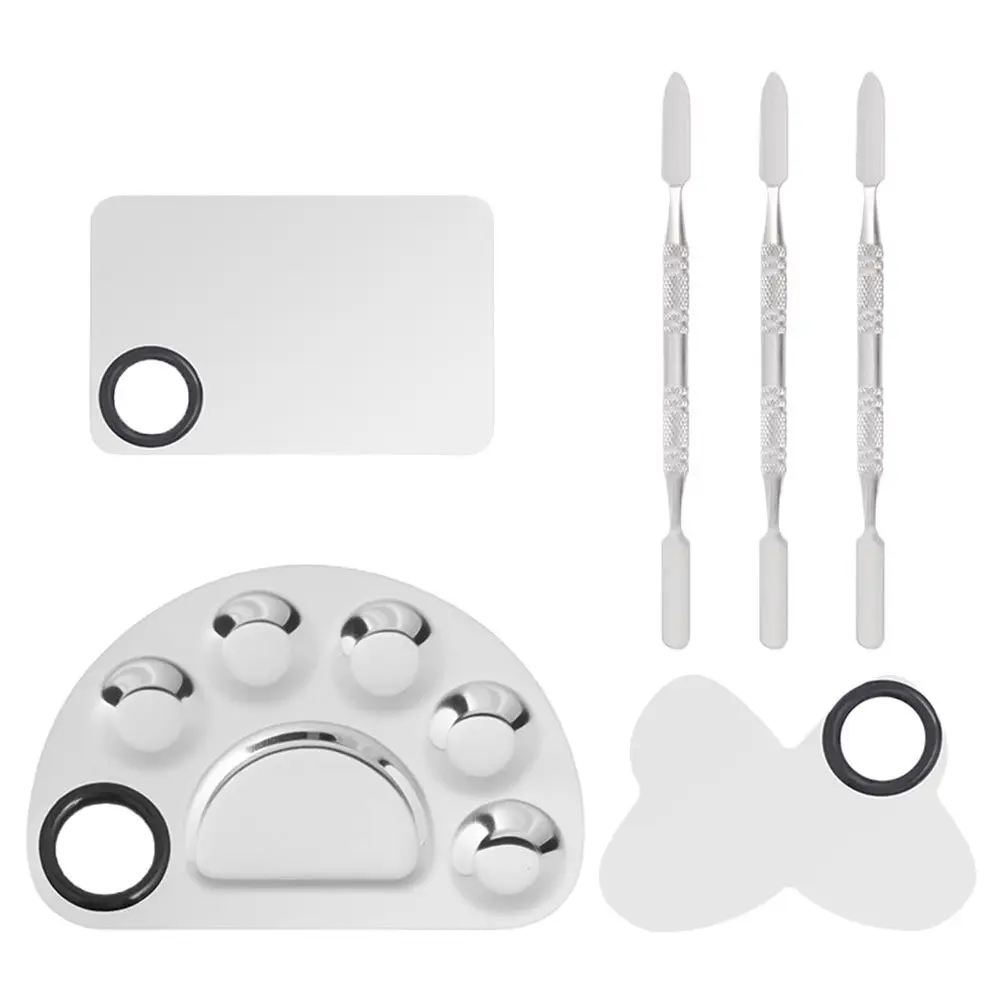 Nail Paint Plates Stainless Steel Manicure Pallets Nail Art Mixing Board for Polish Foundation Lipstick Pigments Salon Use