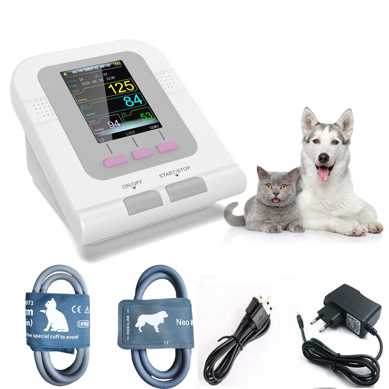 Contec New style Veterinary Equipment 08A-VET Digital Veterinary Blood Pressure Monitor NIBP Cuff, Monitor Veterinario, Dog/Cat