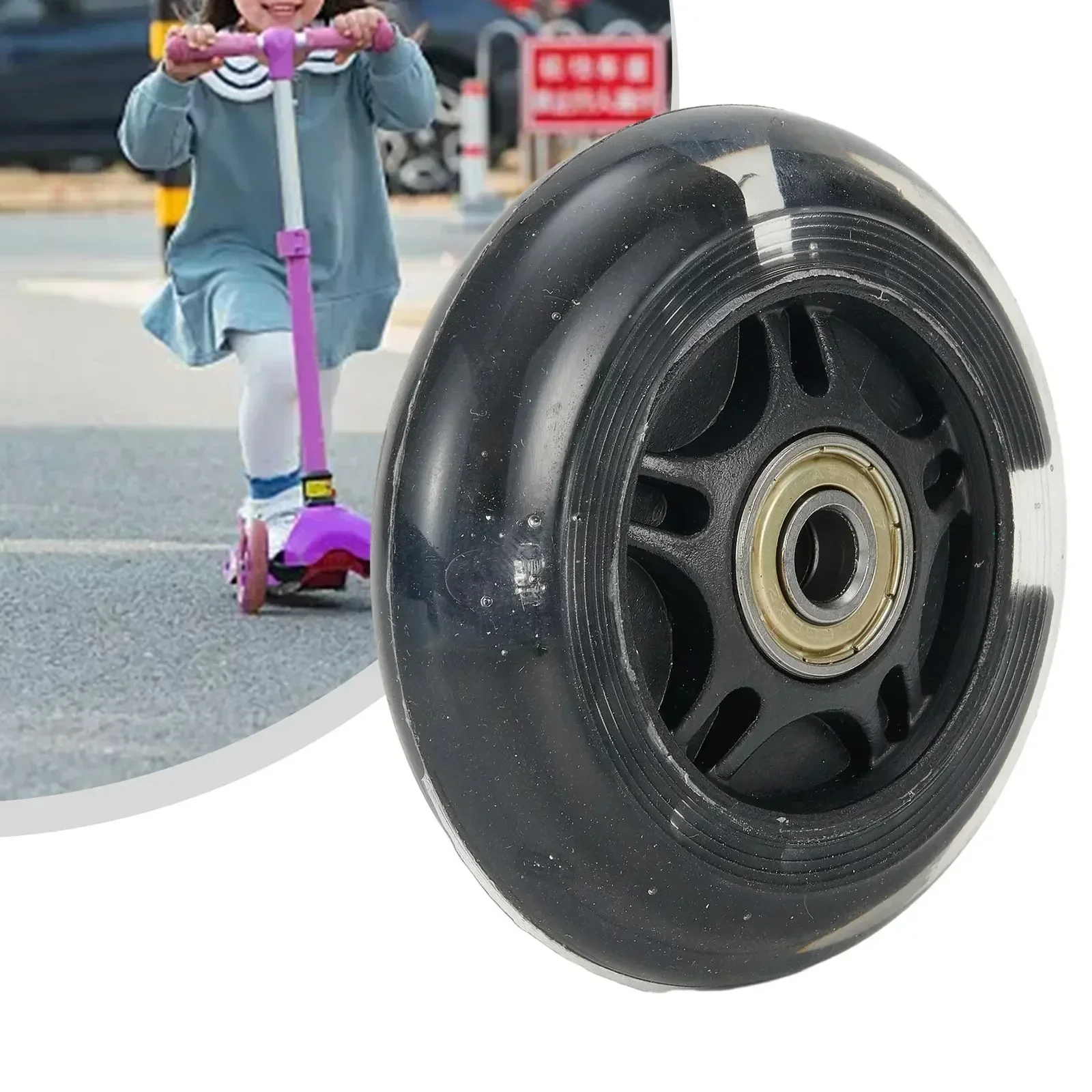 Luminous Ultra Quiet Wheels Shock-absorbing Wear Resistant PU 80 22mm Flashing Wheels Children\'s Twisting Wheels Quiet Wheels