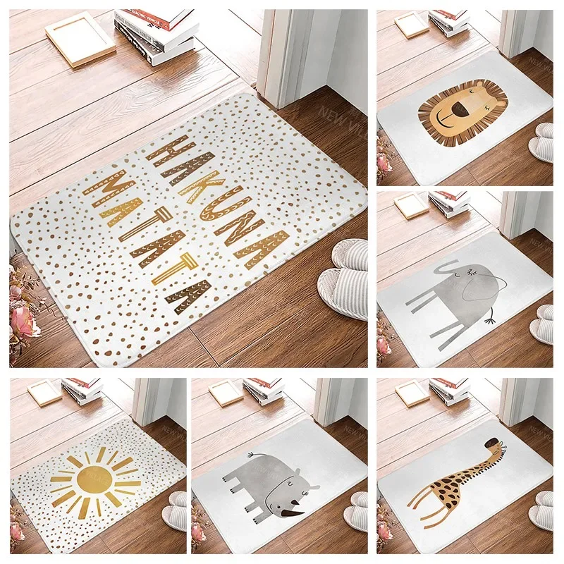 Anti-slip Bath Mat Bathroom Small Rug Shower Mat Home Decor Door Mat Kitchen Bedroom Entrance Room Mats boho abstract morandi