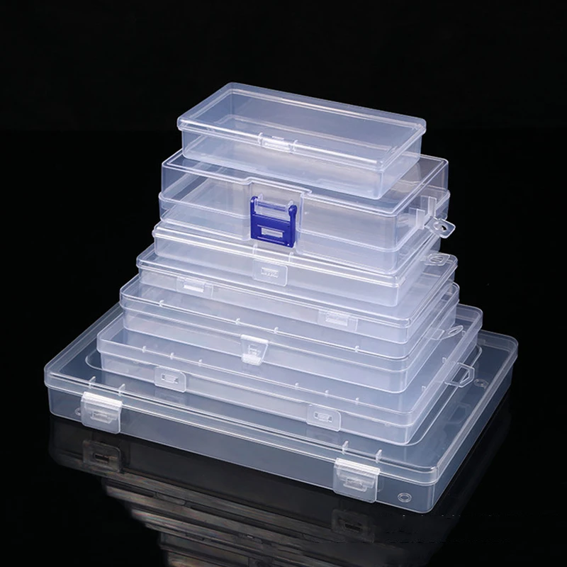 Square Plastic Transparent Tool Storage Box Jewelry Beads Container Power Tools Accessories Box Small Items