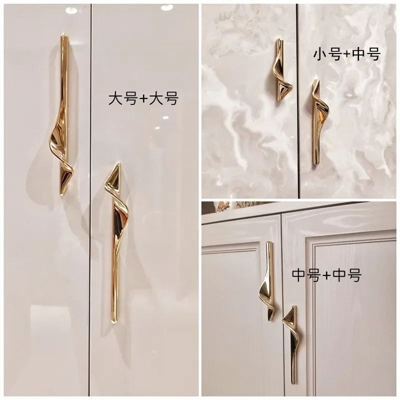New Zinc Alloy Light Gold Gray Cabinet Door Drawer Handle Cabinet Door Handle