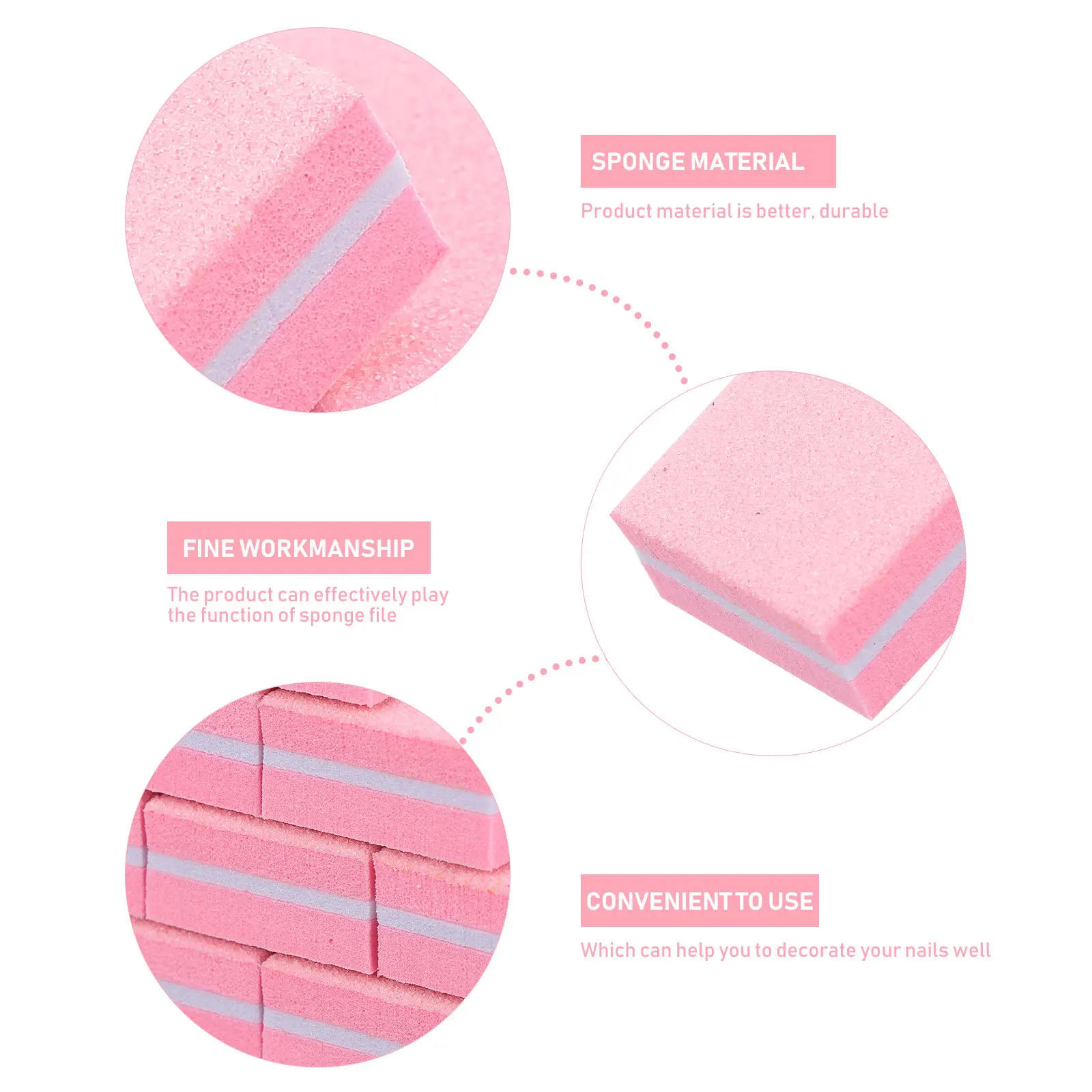 

50pcs Sponge Nail File Block Fine Grit Buffer For Shaping Polishing Acrylic Nails Manicure Pedicure Tool Nail Art Supply