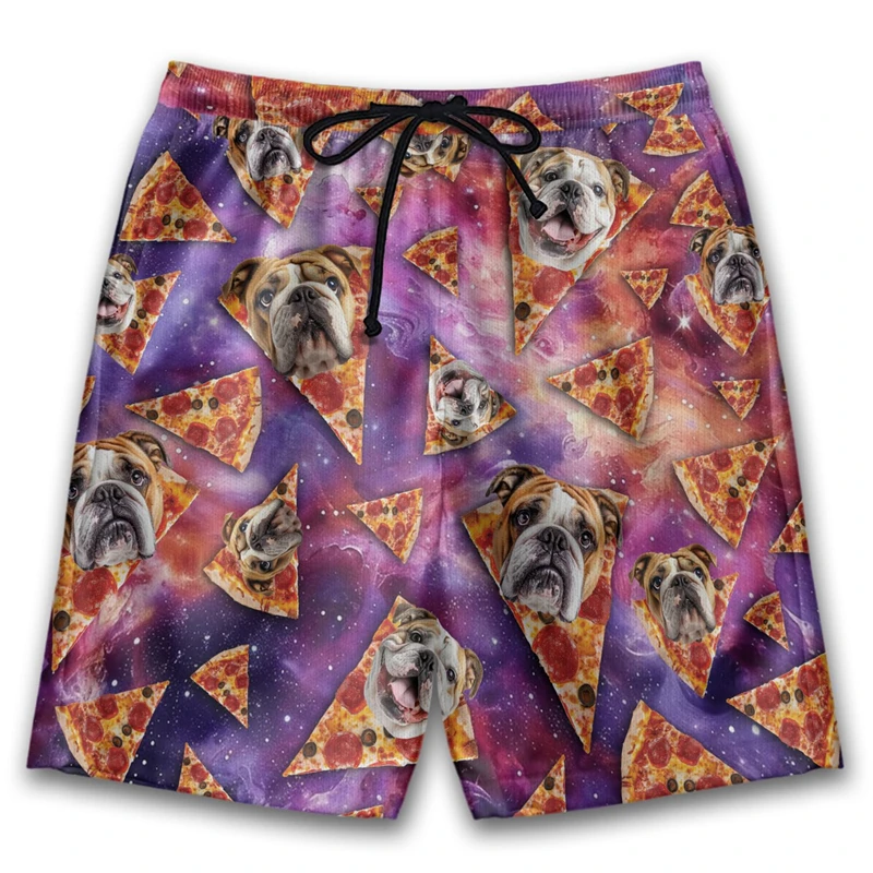 Galaxy Dog Graphic Short Pants For Men Pizza Bernese Beach Shorts Hawaiian Pomeranian Trunks Pet Doberman Bermudas Boardshorts