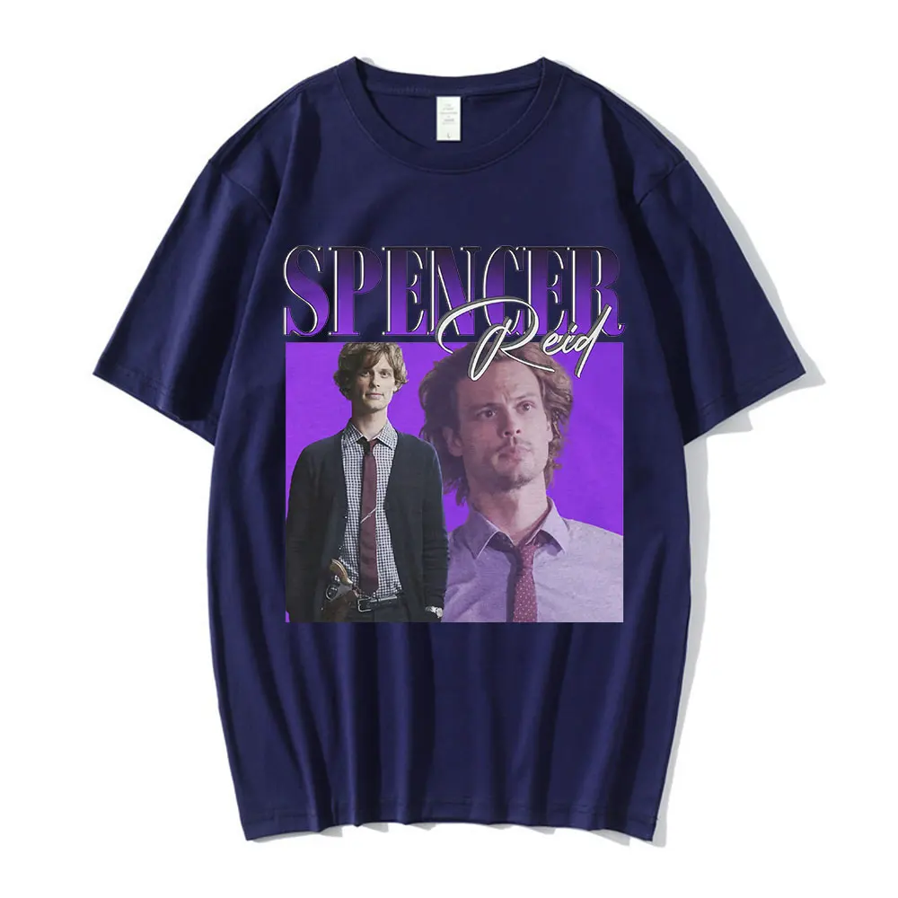 Spencer Reid Graphic Print T-Shirts Men Fashion Hip Hop Oversized T-shirt Tops Harajuku Vintage Short Sleeve T Shirt Streetwear