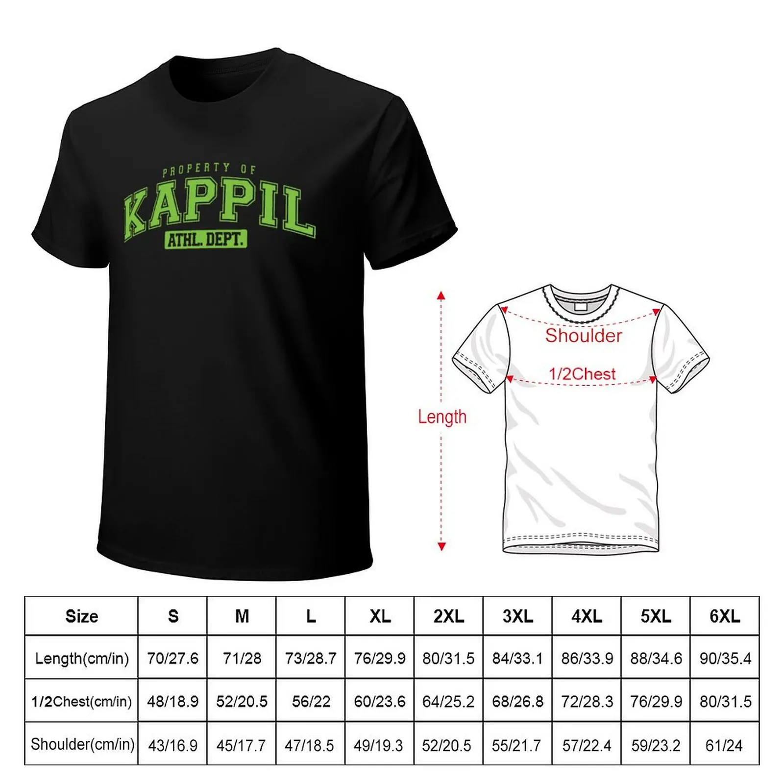 Kappil Athl Dept. T-Shirt graphic tee shirt anime clothes graphic t shirts quick-drying heavyweight t shirts for men