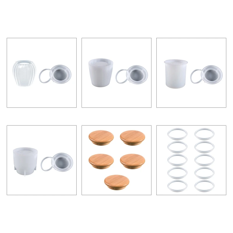 1 Set Epoxy Crystal Resin Silicone Mold Small Sealed Bottle Storage Box Mold for DIY Home Decoration Jewelry Making