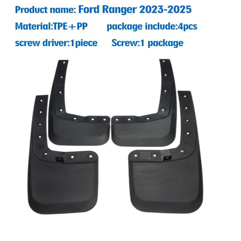 FOR Ford Ranger 2023 2024 2025 Mudguard Fender Mud Flaps Guard Splash Mudflaps Car Accessories Front Rear 4pcs