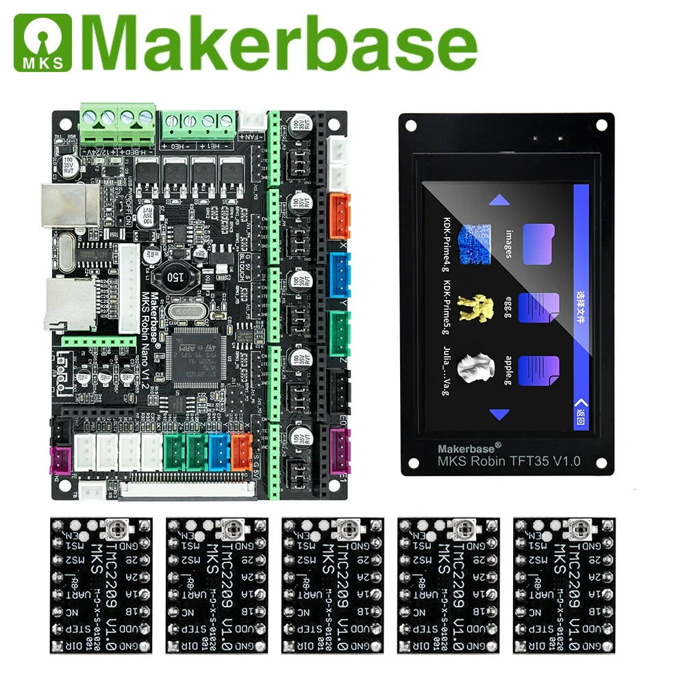 Imagem -06 - Makerbase Mks Robin Nano V1.2 Placa de Controle de 32 Bits Peças de Impressora 3d Suporte Marlin2.0 3.5 Tft Tela Sensível ao Toque Visualização Gcode